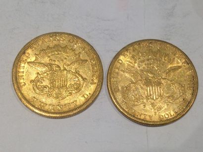 null 2 pièces de 20 dollars or (1864 et 1882)