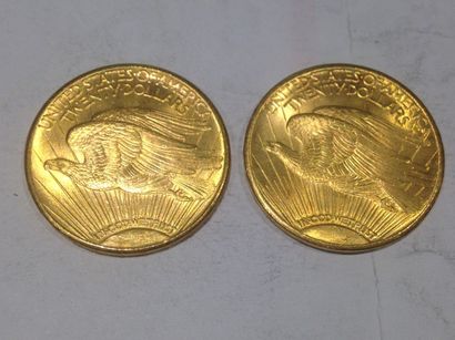 null 2 pièces de 20 dollars or (1915 et 1925)