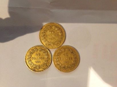 null 3 pièces de 40 francs or (1831-1833-1856)
usures