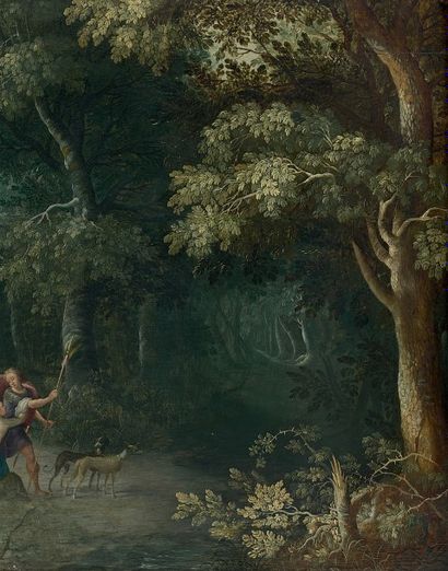 Abraham GOVAERTS (Anvers 1589 - Anvers 1626) Venus et Adonis dans un paysage
Panneau...