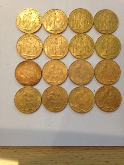 16 pièces de 20 Francs or