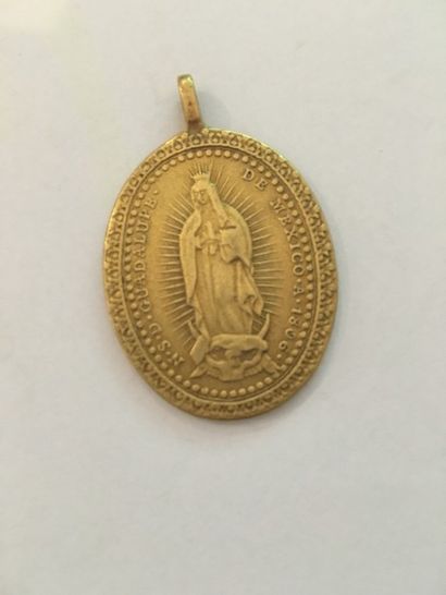 null Médaille religieuse en or représentant Notre Dame de Guadalupe, Mexico 1806
Poids...