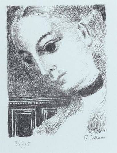 ANNE DE PROFIL. 1971 (M.J. 46) 31 x 24 cm Lithographie en noir sur vélin d'Arches....