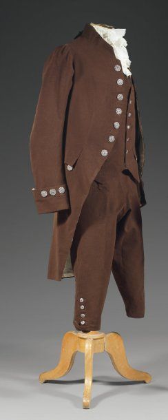 null Habit de jour complet, fin du XVIIIème siècle, composé d'une veste ayant conservée...