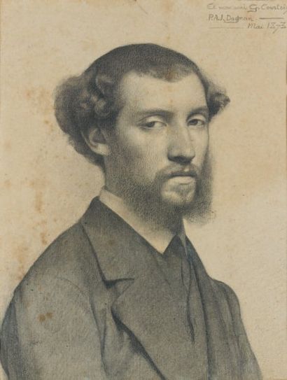 Pascal DAGNAN-BOUVERET (1852-1929) Portrait présumé de Gustave Courtois Mine de plomb,...