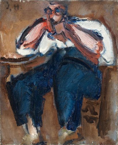 Jean HÉLION (1904-1987) Homme à la chemise blanche, 1928 Huile sur toile, signée...