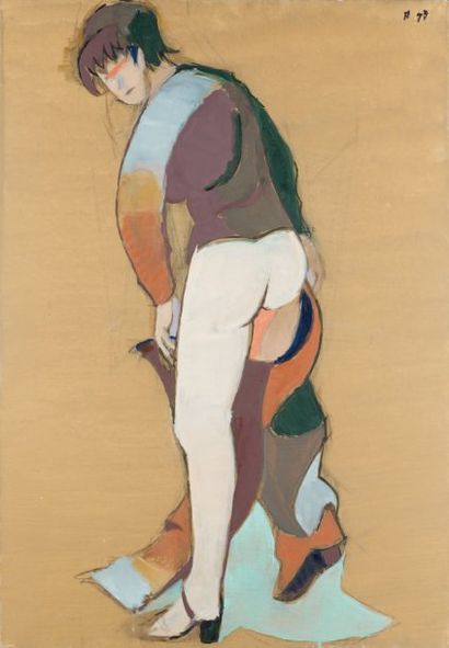 Jean HÉLION (1904-1987) Jambage, 1977 Acrylique sur toile, signée et datée 77 en...