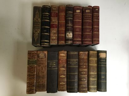 null Lot de 16 annuaires militaires, reliures dépareillées, des années : 1821, 1824...