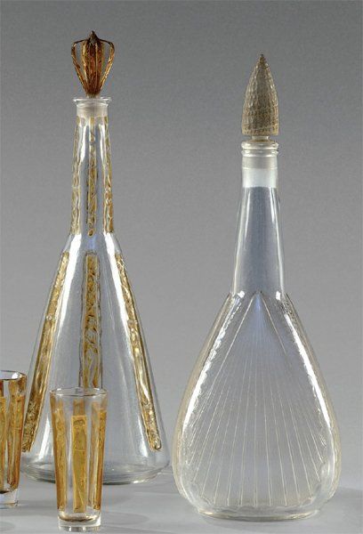 LALIQUE René (1860-1945) Carafe « Coquille ». Épreuve de tirage industriel réalisée...