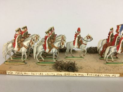 null Diorama avec des plats d'étain, peinture fine, défilé du deuxième régiment de...
