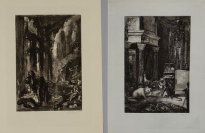 null Félix BRACQUEMOND (1833-1914) Les Fables de La Fontaine : série des 6 planches...