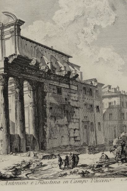 null Giovanni Battista PIRANESI (1720 - 1778) - Teatro di Marcello - Veduta del Tempio...