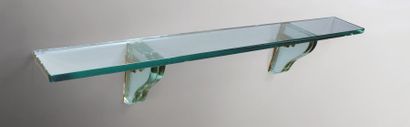 FONTANA Arte dit (CHIESA Pietro 1892-1948) Console d'applique en épais verre blanc...