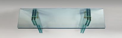FONTANA Arte dit (CHIESA Pietro 1892-1948) Importante console en épais verre blanc...