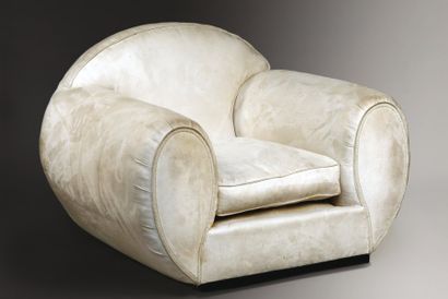 DROUET René (1899-1993) (attribué à) Paire d'importants fauteuils confortables entièrement...