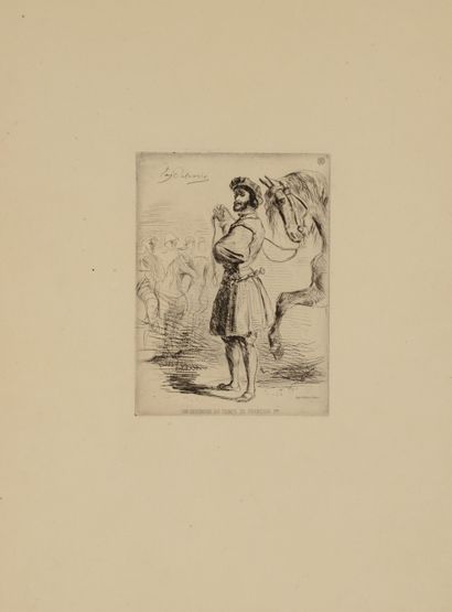 null Eugène DELACROIX (1798-1863) Un Seigneur du temps de François Ier. 1833. Eau-forte...
