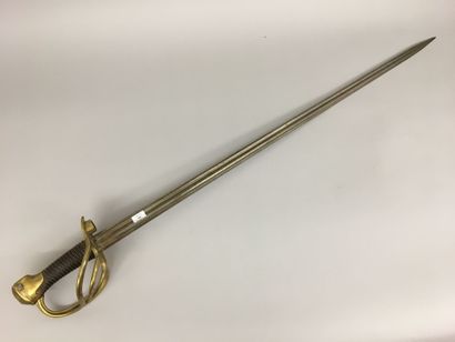 null Sabre-lance Chassepot modèle 1862, garde en laiton à quatre branches, poinçonnée,...