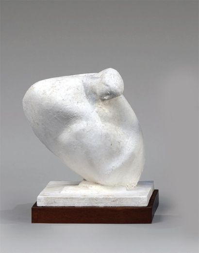 MORLAIX Émile (1909-1990) « Femme tête penchée sur la gauche ». Sculpture en plâtre...