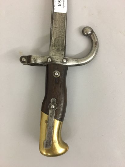 null Epée baïonnette d'infanterie de marine, modèle Gras, 1874, croisée poiçonnée...