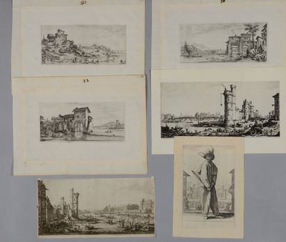 null Jacques CALLOT (1592-1635) Planches de diverses séries, dont Combat naval, la...