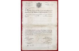 null Napoléon Ier, pièce signée : Np , quartier impérial de Mayence, le 5 novembre...