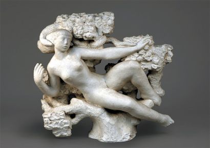 MORLAIX Émile (1909-1990) « Eve » Sculpture en plâtre. Signée. Haut. 75 cm - Long....