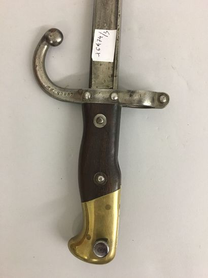 null Epée baïonnette d'infanterie de marine, modèle Gras, 1874, croisée poiçonnée...