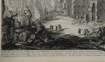 null Giovanni Battista PIRANESI (1720-1778) - Veduta degli avanzi de Mausolei e delle...
