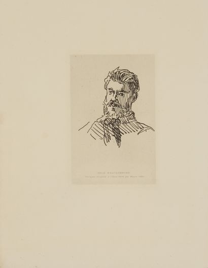 null Edouard MANET (1832 -1883) Portrait de Félix Bracquemond. Eau-forte sur papier...