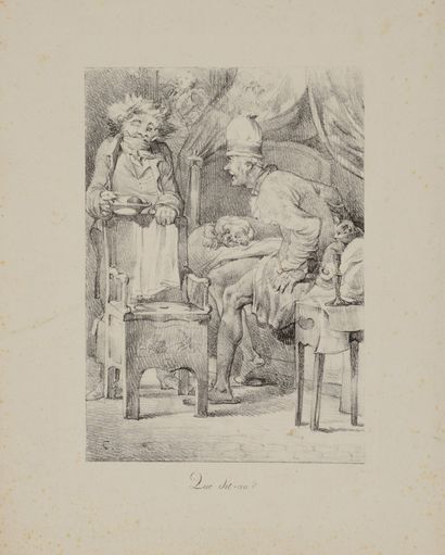 null Nicolas -Toussaint CHARLET (1792-1845) Que dit-on ? Lithographie. Très belle...