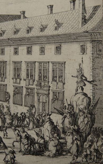 null Jacques CALLOT (1592-1635) La Carrière de Nancy ou Rue Neuve de Nancy. Eau-forte....