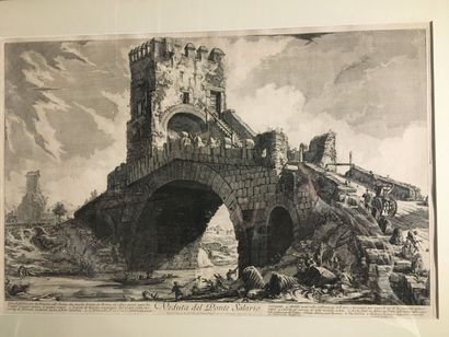 null Giovanni Battista PIRANESI (1720-1778) - Veduta del Ponte Salario - Planche...