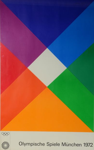 null (d’après) Max Bill (1908 - 1994) « Jeux Olympiques Munich ». Affiche couleurs....