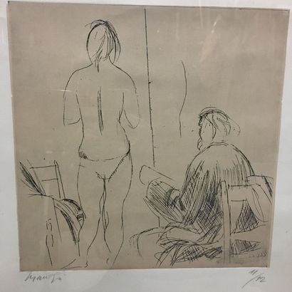 GIACOMO MANZU (1908-1991) Modèle et artiste,...