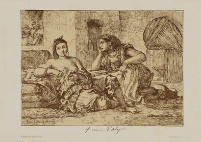 null Eugène DELACROIX (1798- 1863) Femmes d'Alger. 1833. Lithographie publiée dans...