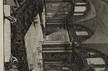 null Giovanni Battista PIRANESI (1720-1778) - Veduta interna della Chiesa della madona...