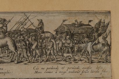 null Jean Théodore De BRY (1528-1598) - Frise de soldats marchant d'après un bois...