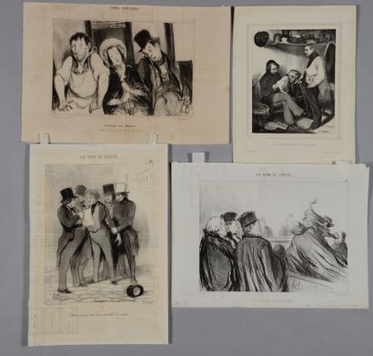 null Honoré DAUMIER (1808 1879) Planches de diverses séries dont Les Gens de Justice,...
