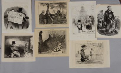 null Honoré DAUMIER (1808 1879) Planches de diverses séries dont Les Gens de Justice,...