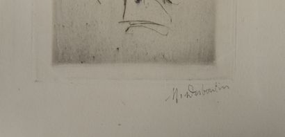 null Marcellin DESBOUTIN Portrait d'homme (Cadart?). Pointe sèche sur papier vergé,...