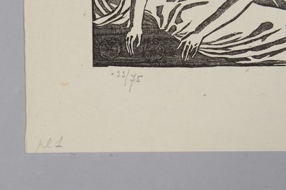 null Aristide MAILLOL (1861-1944) Femme étendue sur une draperie c.1895. Gravure...