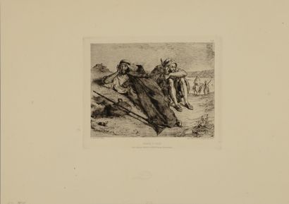 null Eugène DELACROIX (1798 1863) Arabes d'Oran. 1833. Eau-forte sur papier vergé,...