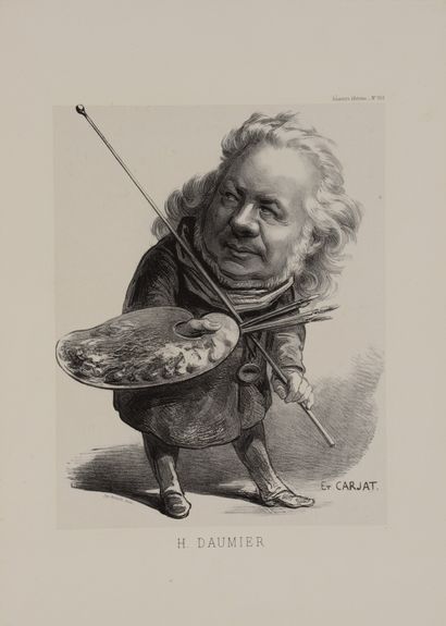 null Etienne CARJAT (1828-1906) Honoré Daumier. Lithographie sur chine appliqué sur...