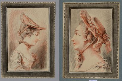 null Gilles DEMARTEAU (1750-1802) Portrait de femme tournée vers la droite Femme...