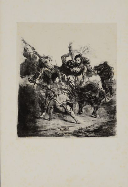 null Eugène DELACROIX (1798 1863) Méphistophélès dans les airs, Méphistophélès apparaissant...