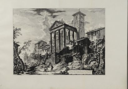 null Giovanni Battista PIRANESI (1720-1778) - Veduta del Tempio di Ercole nella Citta...