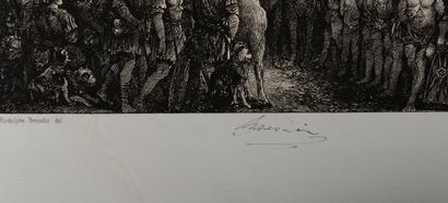 null Rodolphe BRESDIN (1822 1885) César et ses prisonniers. 1878. Lithographie sur...