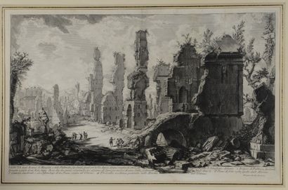 null Giovanni Battista PIRANESI (1720-1778) - Veduta degli avanzi de Mausolei e delle...
