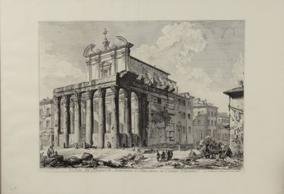 null Giovanni Battista PIRANESI (1720 - 1778) - Teatro di Marcello - Veduta del Tempio...
