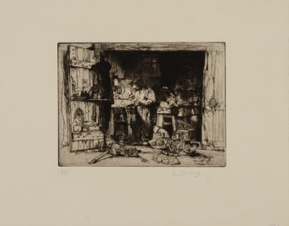 Auguste BROUET (1872-1941) Le Petit atelier...
